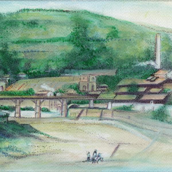 La passerelle et le pont de la route du quratier de Lalle
